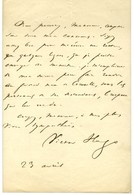 HUGO Victor (1802-1885), écrivain, Homme Politique, De L'Académie Française. - Altri & Non Classificati