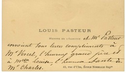 [PASTEUR Louis (1822-1895), Chimiste Et Biologiste]. - Autres & Non Classés