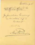 PAUER Max (1866-1945), Pianiste De Renom, Fils D'Ernst Pauer. - Altri & Non Classificati