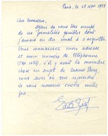 PIAF Edith, Giovanna Gassion, Dite (1915-1963), Chanteuse Et Actrice. - Autres & Non Classés