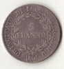 ITALIE LUCCA 5 FRANCHI ARGENT 1805 - Lucca