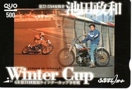 Winter Cup Carte Prépayée Japon Moto Motor Sports - Sport  Card (G 470) - Motorfietsen