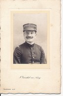 Photo Ancienne Portrait D'un Capitaine En Tenue Militaire 5e Régiment 1914 Photographie Gerschel Nancy Format 11x17cm - Otros & Sin Clasificación