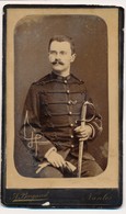 Photo Ancienne XIXe CDV Circa 1880 Portrait D'un Militaire 135 Au Col Photographie Burgaud à Nantes - Other & Unclassified