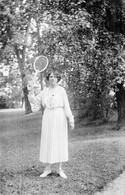 Photo Ancienne Amateur Circa 1910 Négatif Sur Verre Joueur Et Joueuse De Tennis - Autres & Non Classés