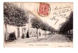 60 Froissy Avenue Des Tilleuls Cpa Carte Animée Animation Peu Fréquente Cachet Froissy - Froissy