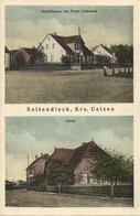 SOLTENDIECK, Kr. Uelzen, Geschäftshaus Friedrich Lindemann, Schule (1920s) AK - Uelzen