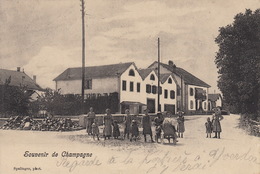 Souvenir De Champagne Avec Obéit. Du Lieu 14.II.1906 / Très Animée - Champagne