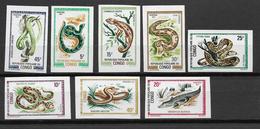 CONGO - FAUNE ET FLORE (REPTILES) - YVERT N° 289/96 ** MNH NON DENTELES ! - - Nuevas/fijasellos