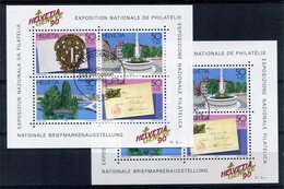 RC 10347 SUISSE BF N° 26 X2 1990 EXPOSITION PHILATELIQUE OBLITÉRÉS - Bloques & Hojas