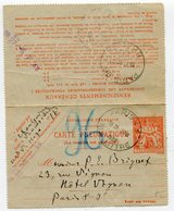 Carte Pneumatique  CHAPLAIN 2F Orange   PARIS 1939 - Pneumatic Post