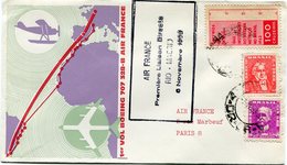 BRESIL LETTRE AVEC CACHET " AIR FRANCE PREMIERE LIAISON DIRECTE RIO - MADRID 6 NOVEMBRE 1968 " - Briefe U. Dokumente