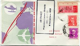 BRESIL LETTRE AVEC CACHET " AIR FRANCE PREMIERE LIAISON DIRECTE RIO - MADRID 6 NOVEMBRE 1968 " - Lettres & Documents