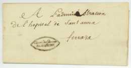 ARMEE D'ITALIE Bologna Pour Ferrara 1803 Franchise Commissaire Des Guerres BARADERE Hopitaux - Army Postmarks (before 1900)