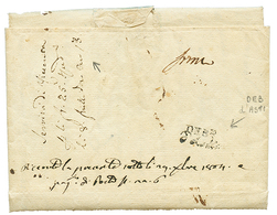 An 13 Cachet Rare DEB.e D' Asti Au Verso D'une Lettre De DUNKERQUE Avec Magnifique Entête Illustrée FLOTILLE DE DUNKERQU - 1792-1815: Départements Conquis