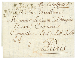 1813 Cachet Rare P.P / FLORENCE / ESTAFFETTE Sur Lettre Avec Texte Pour Mr CORSINI à PARIS. TTB. - 1792-1815: Départements Conquis