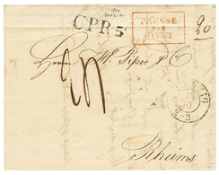 1840 PRUSSE PAR GIVET Rouge (type Rare) + CPR5 + DANZIG Sur Lettre Avec Texte Pour La FRANCE. TB. - Sonstige & Ohne Zuordnung