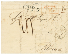 1840 PRUSSE PAR GIVET Rouge (type Rare) + CPR5 + DANZIG Sur Lettre Avec Texte Pour La FRANCE. TB. - Altri & Non Classificati