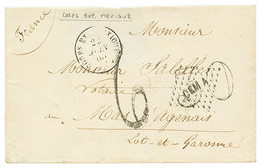 1865 CORPS EXP. MEXIQUE + Cachet Taxe 30 Annulé Par Le Losange CEMA (rare) + Taxe 6 Sur Enveloppe(pd) Pour La FRANCE. RA - Army Postmarks (before 1900)