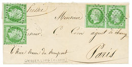 ALSACE : 1858 2 Paires Du 5c(n°12) Obl. PC 3691 Sur Lettre Avec Texte De WESSERLING Pour PARIS. TTB. - 1853-1860 Napoléon III.