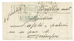 BALLON MONTE : MARINS DE LORIENT Encadré + P.P + PARIS 5 Oct 70 Sur Lettre Par "BALLON MONTE" Pour QUIMPER (17 Oct 70).  - Krieg 1870