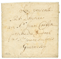 1734 Lettre Avec Texte Daté De LONDRES Pour ST PIERRE DU BOIS, GUERNESEY. Superbe. - 1701-1800: Vorläufer XVIII