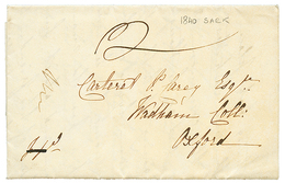 "SARK" : 1840 Taxe "2" Sur Lettre (4 Pages) Avec Texte Daté "SEIGNEURIE SERK" Pour OXFORD( ANGLETERRE). Verso, SOUHAMPTO - 1701-1800: Vorläufer XVIII