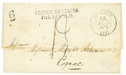 1832 GRANDE BRETAGNE PAR ST MALO Sur Lettre Avec Texte De JERSEY Pour COGNAC. Superbe. - 1701-1800: Vorläufer XVIII
