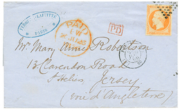 1856 FRANCE 40c(n°16) TB Margé Sur Lettre De PARIS Pour JERSEY (grand Cachet Au Verso). Superbe. - 1701-1800: Vorläufer XVIII