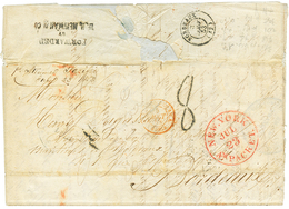 "CONSULAT De FRANCE à NASSAU BAHAMAS" : 1853 Lettre Avec 6 Pages De Texte Daté "NASSAU" Avec Cachet Rarissime EMPIRE FRA - Posta Marittima