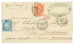 "Oblitération Provisoire De 144 Points" : 1873 ARGENTINE 5 Obl. Spéciale + FRANCE 25c + Verso 25c (x3) Obl. Provisoire T - Maritime Post