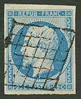 25c REPUBLIQUE (n°10) TTB Margé Obl. GRILLE. Trés Rare Sur Ce Timbre. Cote Yvert = 800€. Signé SCHELLER. Superbe. - Sonstige & Ohne Zuordnung