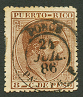 PORTO-RICO 8c Obl. Cachet Maritime PONCE PAQ. FR. F. Oblitération Rarissime. Piéce D' Amateur. TTB. - Altri & Non Classificati