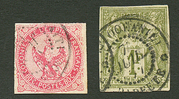 TAHITI - COLONIES GENERALES : 80c AIGLE Obl. TAITI Et 1F SAGE Obl. TAITI (OCEANIE) PAPEETE. TB. - Other & Unclassified