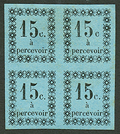 GUADELOUPE : TAXE Superbe Bloc De 4 Du 15c(n°4) Neuf * Dont Un Timbre Avec Variété "SANS POINT Aprés Le C" (n°4b). Signé - Altri & Non Classificati