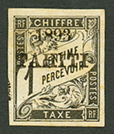 TAHITI : TAXE 1c(n°14) Neuf * Forte Charnière. Cote 2700€. Signé BRUN & BEHR. RARE. Superbe. - Sonstige & Ohne Zuordnung