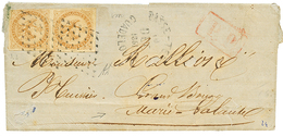 GUADELOUPE : 1861 AIGLE Paire 10c + P.P Sur Lettre De BASSE-TERRE Pour MARIE-GALANTE. RARE. TB. - Autres & Non Classés