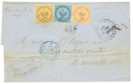 GUADELOUPE : 1869 AIGLE 10c + 20c + 40c Sur Lettre De POINTE A PITRE Pour MARSEILLE. TB. - Other & Unclassified