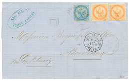 GUADELOUPE : 1870 AIGLE 20c + 40c(x2) Sur Lettre De POINTE A PITRE Pour La FRANCE. Double Port. TB. - Altri & Non Classificati