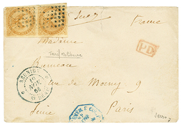 REUNION : 1868 Paire 10c AIGLE Sur Lettre Au Tarif Militaire De ST DENIS Pour La FRANCE. TB. - Altri & Non Classificati