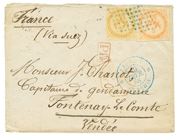 REUNION : 1868 AIGLE 10c + 40c Sur Lettre De ST DENIS Pour FONTENAY LE COMTE. TTB. - Altri & Non Classificati