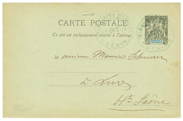 BENIN : 1902 DAHOMEY ENTIER 10c Obl. TELEGRAPHIE MILITAIRE POSTE N°6 Pour La FRANCE. RARE. TTB. - Sonstige & Ohne Zuordnung