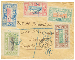 1898 5c+ 10c+ 25c+ 50c(pd)+ 1F Obl. DJIBOUTI Sur Enveloppe RECOMMANDEE Pour L' ANGLETERRE. TB. - Sonstige & Ohne Zuordnung