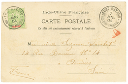 "KOUANG TCHEOU WAN" : 1904 INDOCHINE 5c Obl. FORT BAYARD INDO-CHINE FRANCAISE Sur Carte Pour La FRANCE. Superbe. - Sonstige & Ohne Zuordnung