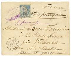 GABON : 1890 CG 15c Obl. CORR. D' ARMEES GABON + DIVISION NAVALE FRANCAISE DE L' ATLANTIQUE/ CROISEUR LE "SANEE" En Viol - Other & Unclassified