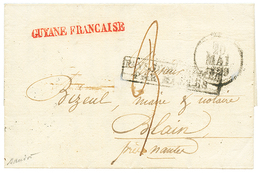 1829 GUYANE FRANCAISE En Rouge Sur Lettre Avec Texte Pour La FRANCE. Frappe Luxe. Exceptionnel. - Altri & Non Classificati