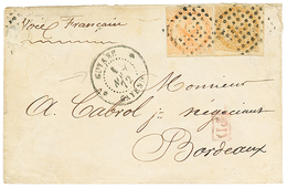 1872 AIGLE 10c + 40c Obl. Sur Enveloppe De CAYENNE Pour BORDEAUX. TTB. - Altri & Non Classificati
