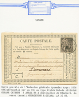 1886 CG 10c Obl. GUYANE CAYENNE Sur CARTE PRECURSEUR Pour DEMERARI GUYANE ANGLAISE. RARETE. TB. - Sonstige & Ohne Zuordnung