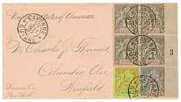 1897 1c(x5) + 20c Obl. CAYENNE GUYANE Sur Enveloppe RECOMMANDEE Pour WINFIELD (USA). Superbe. - Altri & Non Classificati