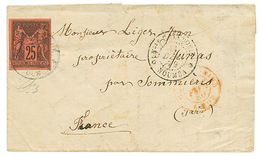 NLLE CALEDONIE : CG 25c SAGE Noir S/ Rouge Obl. NOUMEA Sur Lettre Pour La FRANCE. Timbre Rare Sur Lettre. TTB. - Sonstige & Ohne Zuordnung